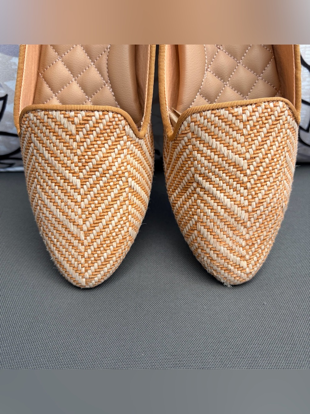 Birdies The Blackbird Loafer in Honey Herringbone Raffa Sz 6 Knot Slip On Flat - Picture 12 of 15